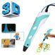 Крута 3D-Ручка З Lcd Екраном 3Dpen Повний Набір Пластик І Трафарети Блакитний PENBLU33 фото 2