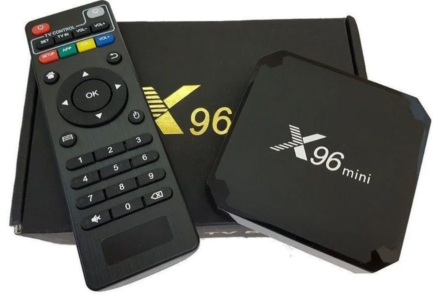 Приставка смарт тв бокс smart tv box x96 mini 4-ядерна 2Гб/16Гб андроїд 7.1.2 чорний 4K 3333953 фото