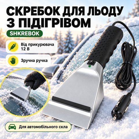Автомобільний скребок для льоду з підігрівом SHKREBOK, 12 В SHKREBOK12 фото