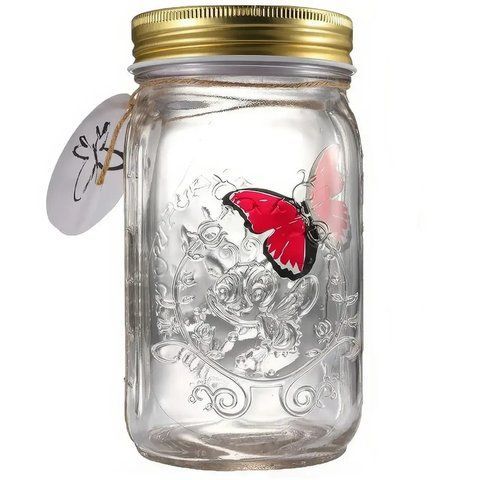 Декоративний нічник Метелик у банку Butterfly Інтерактивний метелик, що пурхає, в банку з підсвічуванням BUTT90 фото
