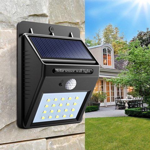 Світлодіодний Навісний ліхтар із датчиком руху 609 + solar 20 діодів 381159 фото