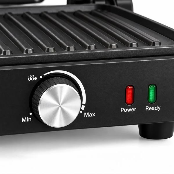 Електрогриль 1500 Вт, minMAX MG-8820, Сріблястий / Контактний гриль / Гриль з антипригарним покриттям / Гриль для шаурми MG8820 фото