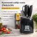 Кухонний набір ножів ZWILLON ZW-546 з нержавіючої сталі, 8 предметів, з підставкою, ергономічні ручки, чорний ZW546 фото 1