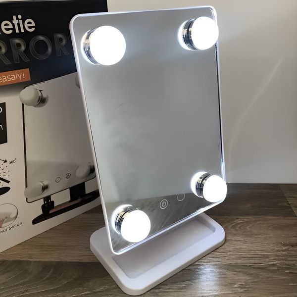 Компактное зеркало с подсветкой для макияжа MCH Cosmetie Mirror 360 Rotation Angel с LED подсветкой для дома LEDM360 фото