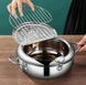 Фритюрниця Fryer Pot 2,2л маленька фритюрниця з нержавіючої сталі, жаровня з термометром POT32 фото 3