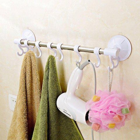 Тримач для рушників з гачками Hanging Rod Hook Towel ROD66 фото